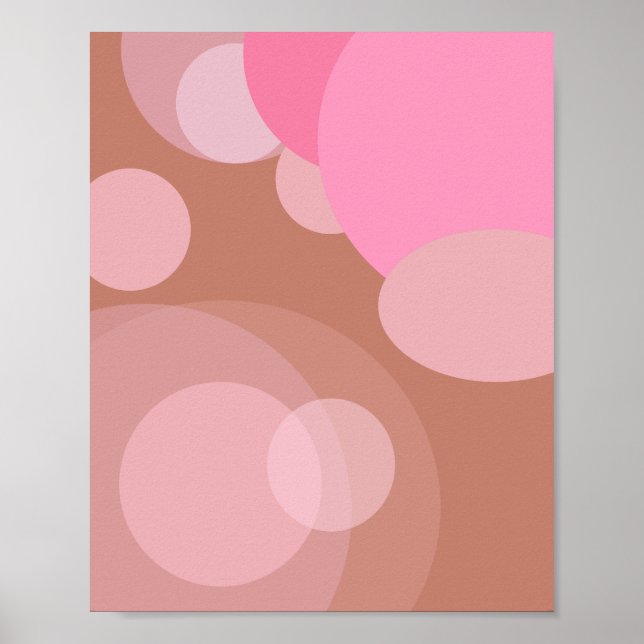 Rosa och brun Abstrakt Poster (Framsidan)