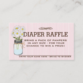 Rosa och brun babyskor Diaper Raffle Biljett | Tilläggskort