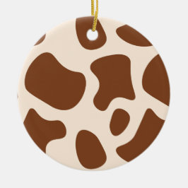 Rosa och brun cellutskrift julgransprydnad keramik