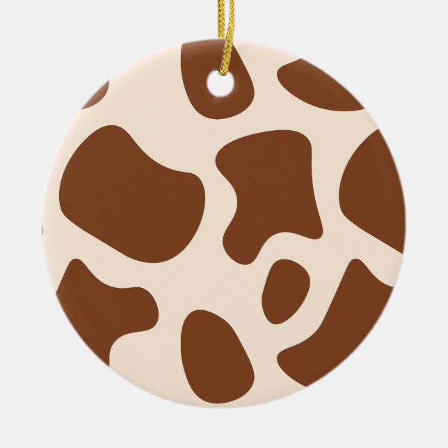 Rosa och brun cellutskrift julgransprydnad keramik (Framsidan)