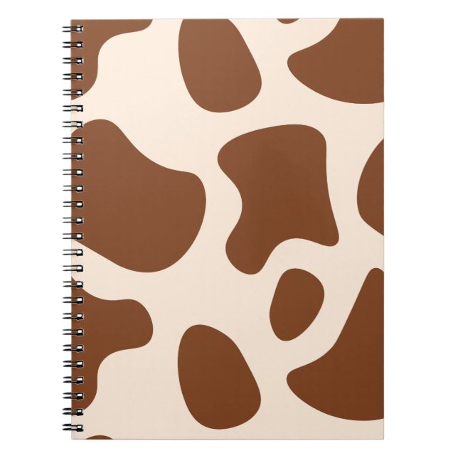 Rosa och Brun Ko Tryck Anteckningsbok (Framsidan)