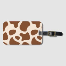 Rosa och Brun Ko Tryck