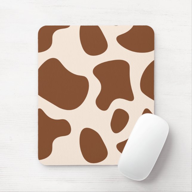 Rosa och Brun Ko Tryck Musmatta (Med mus)