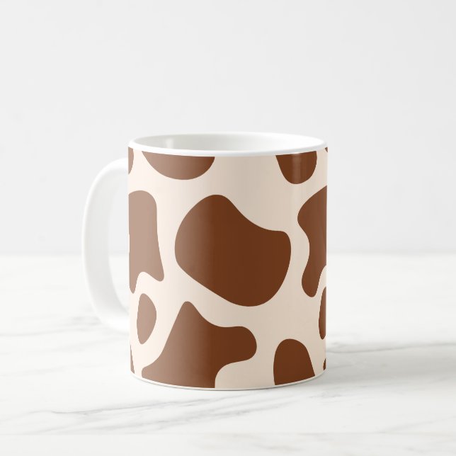 Rosa och Brun Koavtryck Kaffemugg (Framsida vänster)