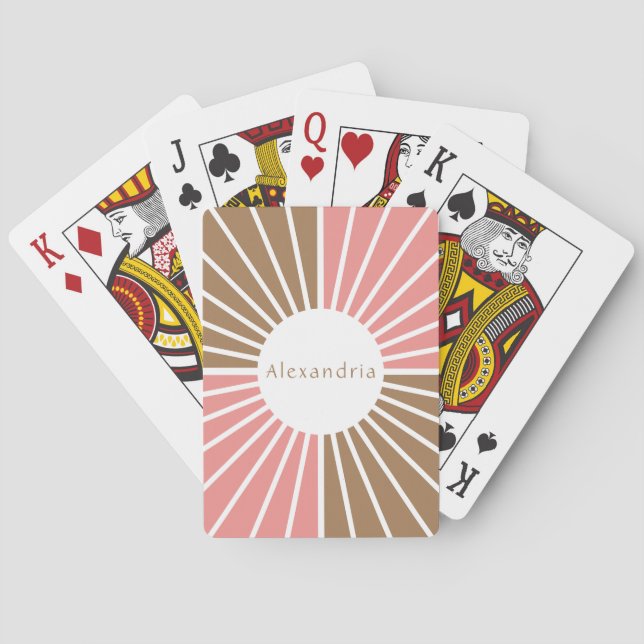 Rosa och brun Personlig Casinokort (Baksidan)