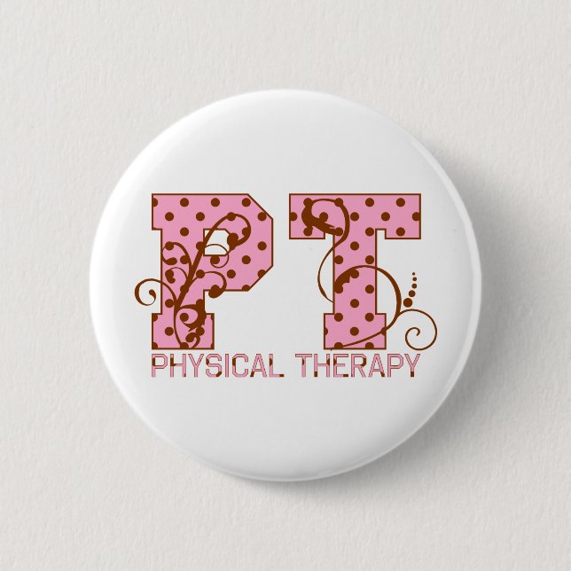 rosa och brun polka dots för halv liter knapp (Framsida)