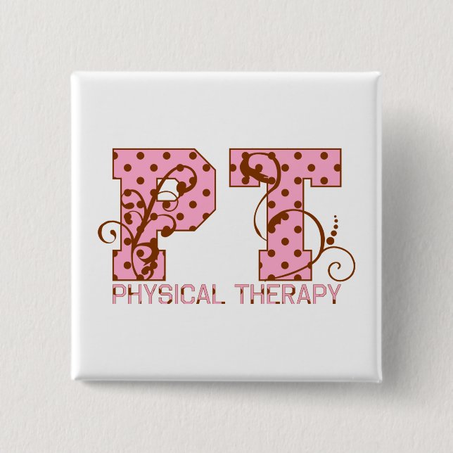 rosa och brun polka dots för halv liter knapp (Framsida)