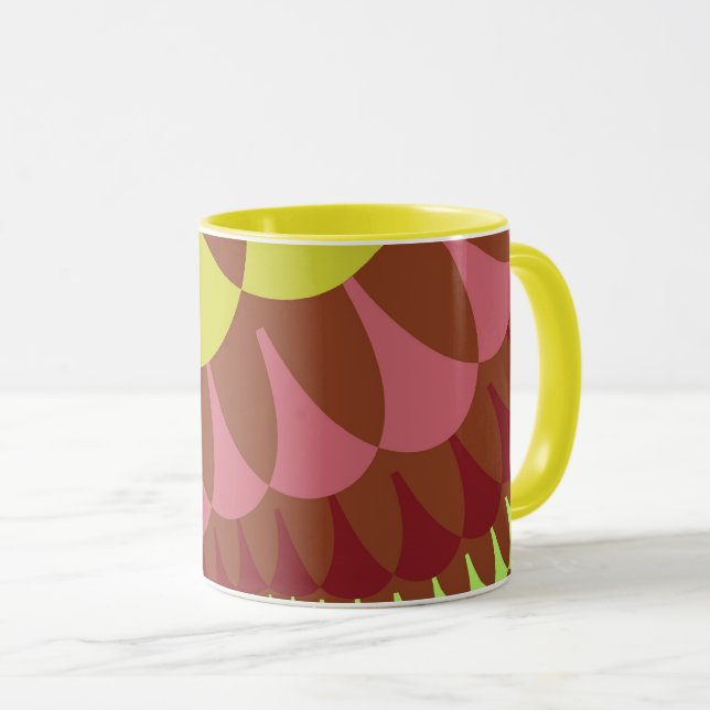 Rosa och bruna fjäll mugg (Framsida höger)