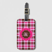Rosa och brunstigt monogram i kallopad Ram