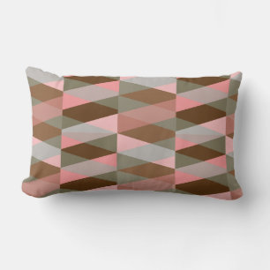 rosa och brunt geometriskt figur mönster lumbarkudde