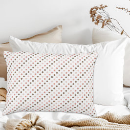 Rosa och brunt polkuddemönster prydnadskudde