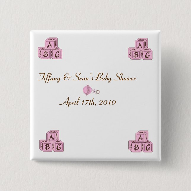 Rosa- och bruntbabykvarter knapp (Framsida)