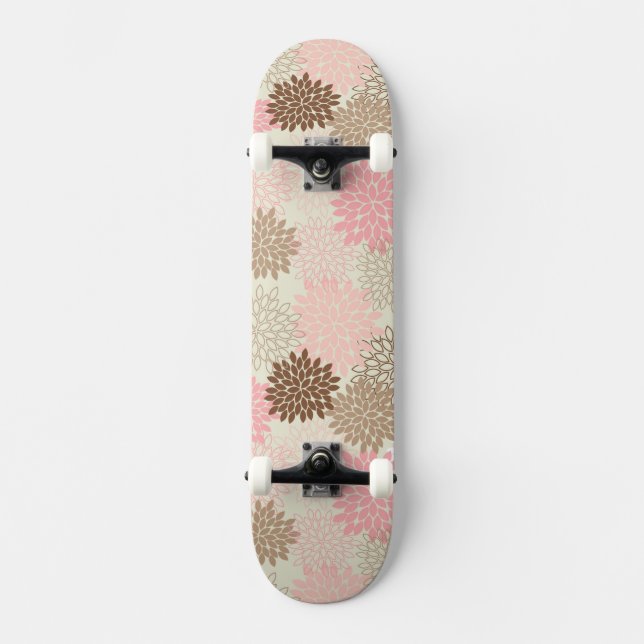 Rosa- och bruntmorsamönster skateboard bräda 21,5 cm (Framsida)
