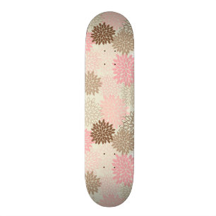 Rosa- och bruntmorsamönster skateboard bräda 21,5 cm