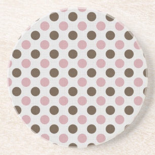 Rosa- och bruntpolka dots underlägg sandsten