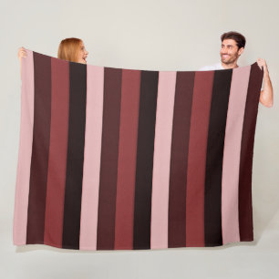 Rosa och Burgundi-stripe Fleecefilt