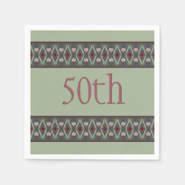 Rosa och burgundisk Blommigt Pappersservett