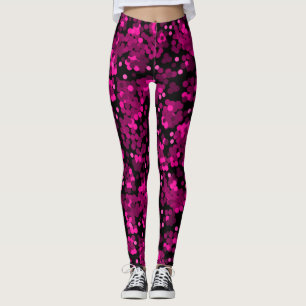 Rosa och burgundisk poka prick konetti mönster leggings