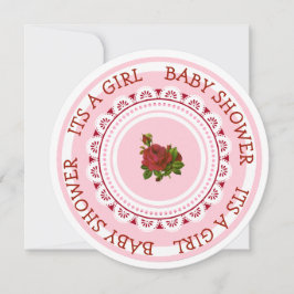 Rosa och Burgundy Girl's Baby Shower-inbjudningar Inbjudningar