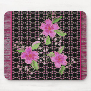 Rosa och burgundy magisk matta designer musmatta