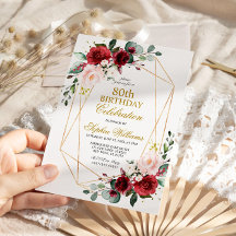  Rosa och Burgundy Ro 80 födelsedag