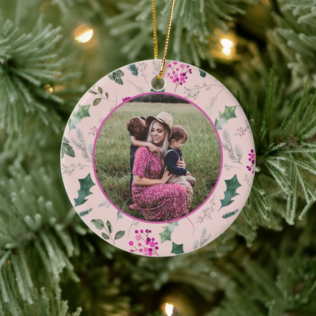 Rosa och Chic - fotopilen Julgransprydnad Keramik (Träd)
