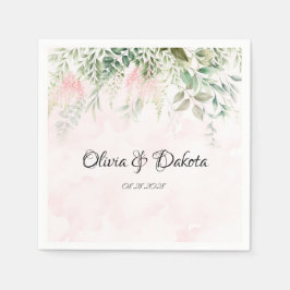 Rosa och Chic Löv Bröllop Pappersservett