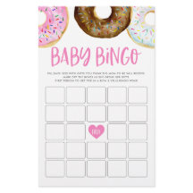 Rosa och choklad donuts Baby Bingo-spelkort