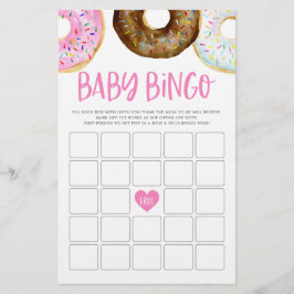 Rosa och choklad donuts Baby Bingo-spelkort