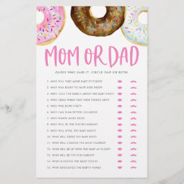 Rosa och choklad Donuts Mamma eller Pappa Shower G