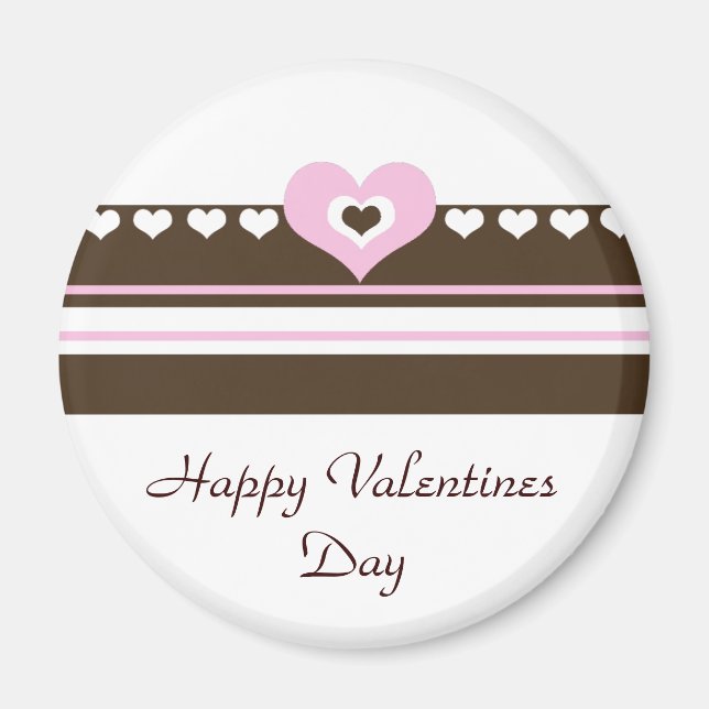 Rosa och choklad Hearts Valentines day Magnet (Framsidan)