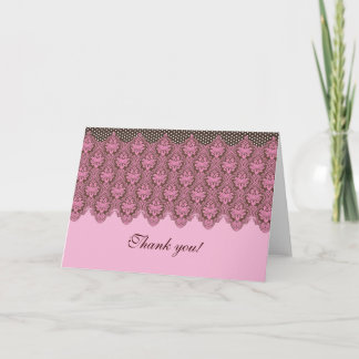 Rosa och chokladdelight tack kort