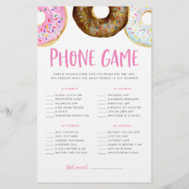 Rosa och chokladdonut-barnkalas-telefonspel