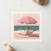 Rosa och Cream Beach-ordförande och paraplyer