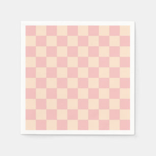 Rosa och Cream Checkerboard Pappersservett