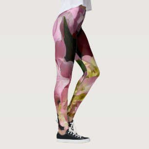 Rosa och Cream Hydrangeas Leggings