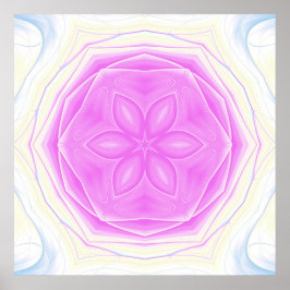 Rosa och Cream kaleidoscopic Mandala Art Poster