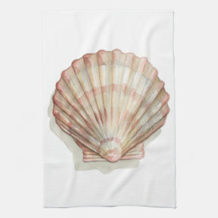 Rosa och Cream Seashell Kökshandduk