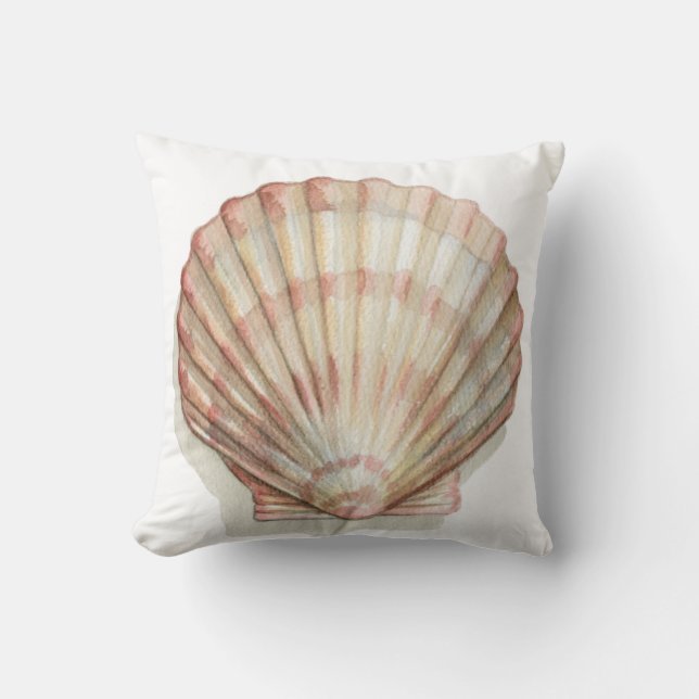 Rosa och Cream Seashell Kudde (Framsida)