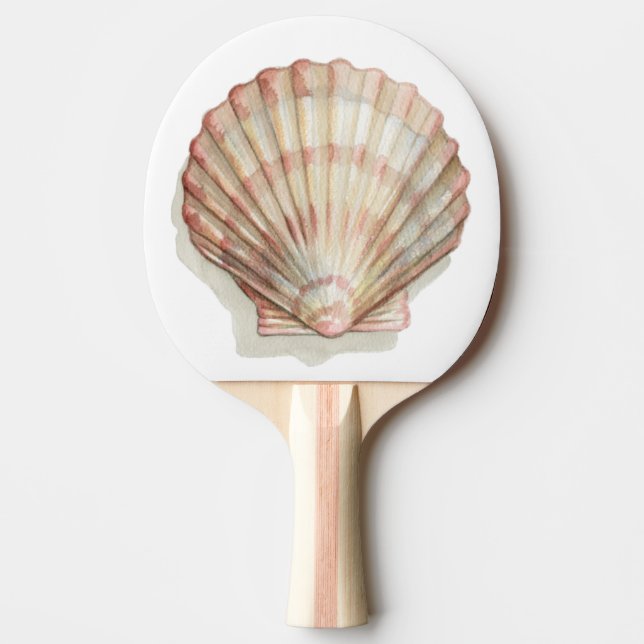 Rosa och Cream Seashell Pingisracket (Framsidan)