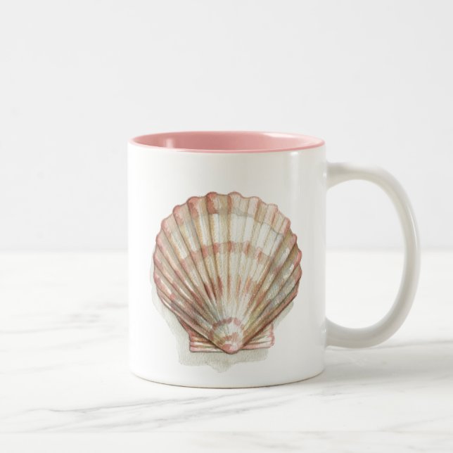 Rosa och Cream Seashell Två-Tonad Mugg (Höger)