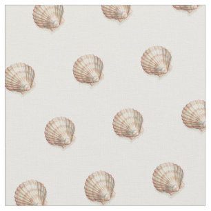 Rosa och Cream Seashell Tyg