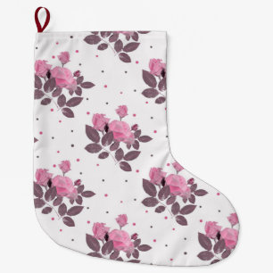 Rosa och dammig lila ro. stor julstrumpa