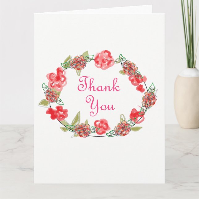 Rosa och dekoration av vit Blommigt i tack (Framsida)