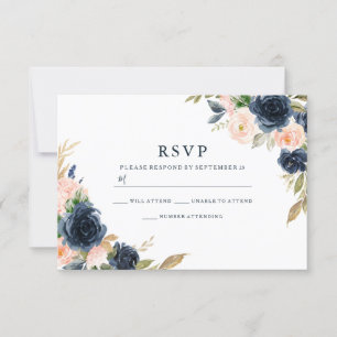  Rosa och djuphavets Elegant Vår bröllop OSA Kort