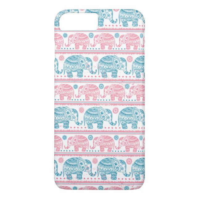 Rosa och egoisk etnisk elefant Mönster Case-Mate iPhone Skal (Baksida)