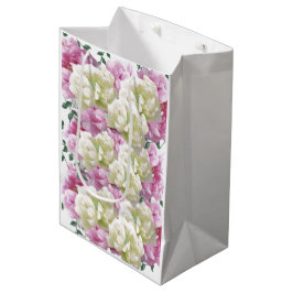 Rosa och elfenbensvita pionblommor Medium presentp