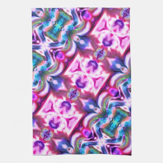 Rosa och färgad relation med stil av råglas kökshandduk (Vertikal)