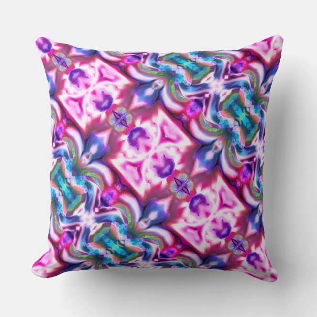 Rosa och färgad relation med stil av råglas kudde (Framsida)