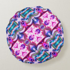 Rosa och färgad relation med stil av råglas rund kudde